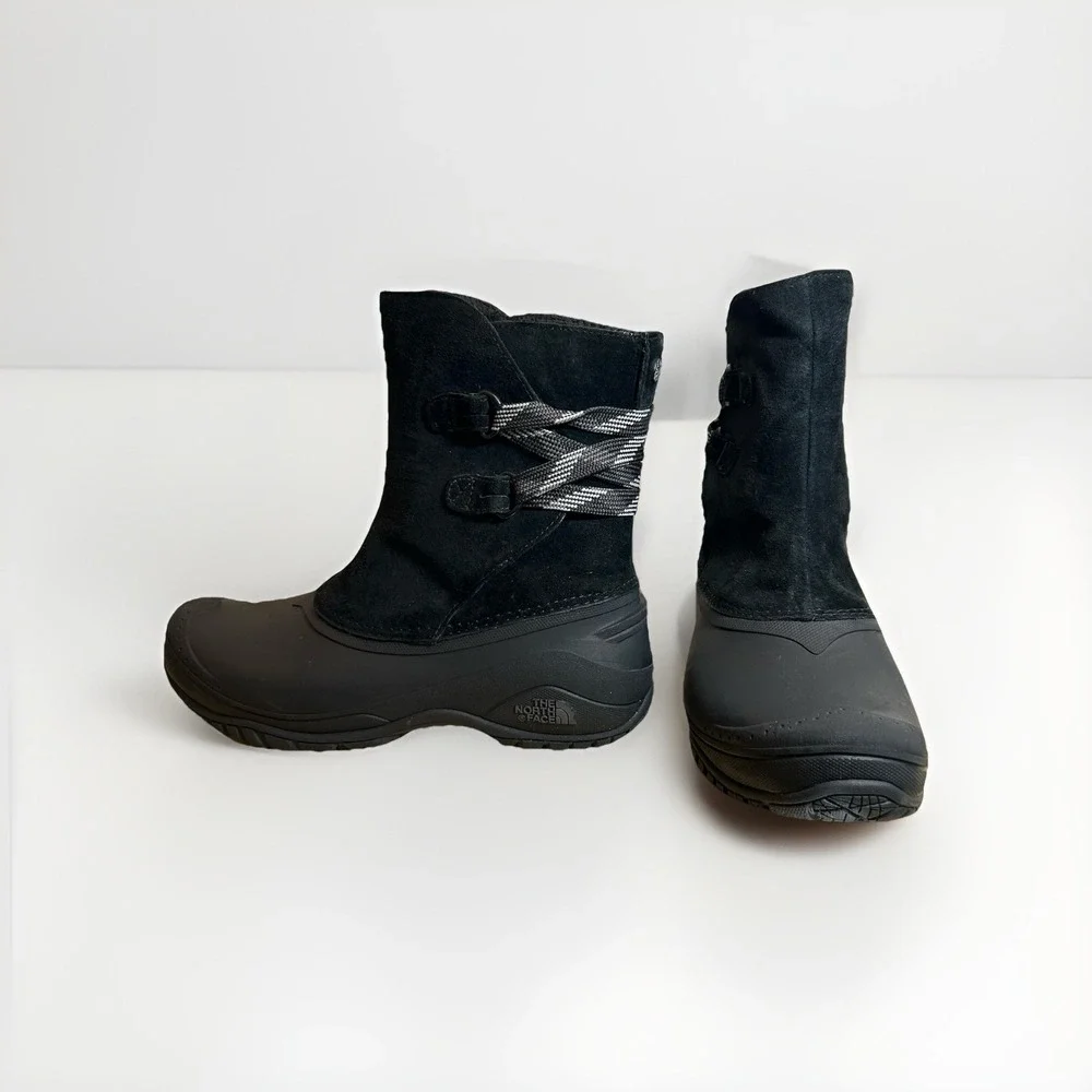 North Face SHELLISTA II Women WaterProof Leather Shorty Boots Shoes Black Size 8
